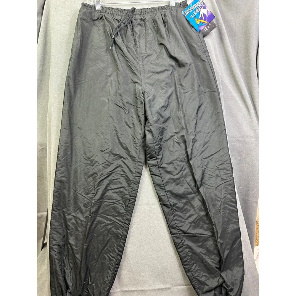 Extreme Limit Men's Black Snow Pants Jersey Lined Elastic Waist Zipper Cuffs NEW